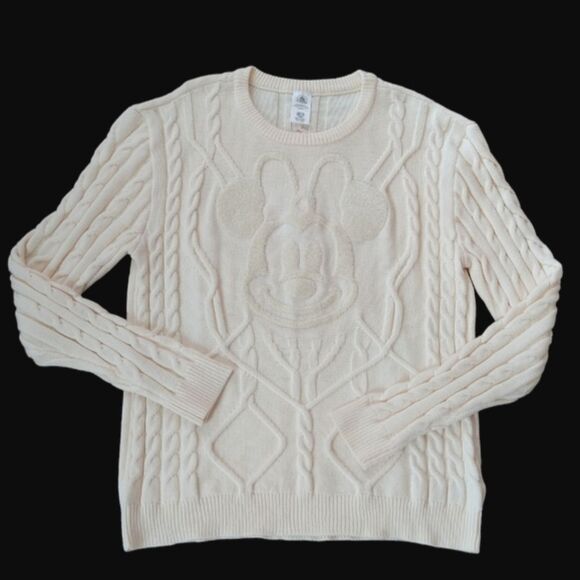 Disney parks Minnie mouse Cable Knit Cream Sweater Size XL - Picture 9 of 9